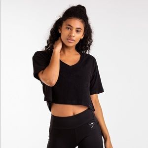 towel tee black || gymshark